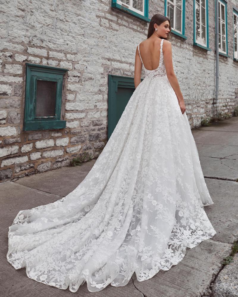 124128 sweetheart or high neck ball gown wedding dress with lace and pockets2